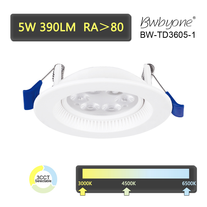 5W 390LM BW-TD3605 series LED Adjustable Recessed Mounted Downlight