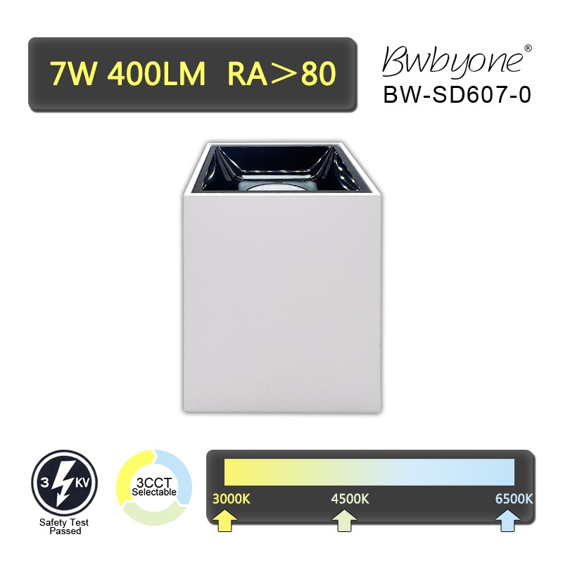 7W 400LM BW-SD607 LED COB Square Spot Light